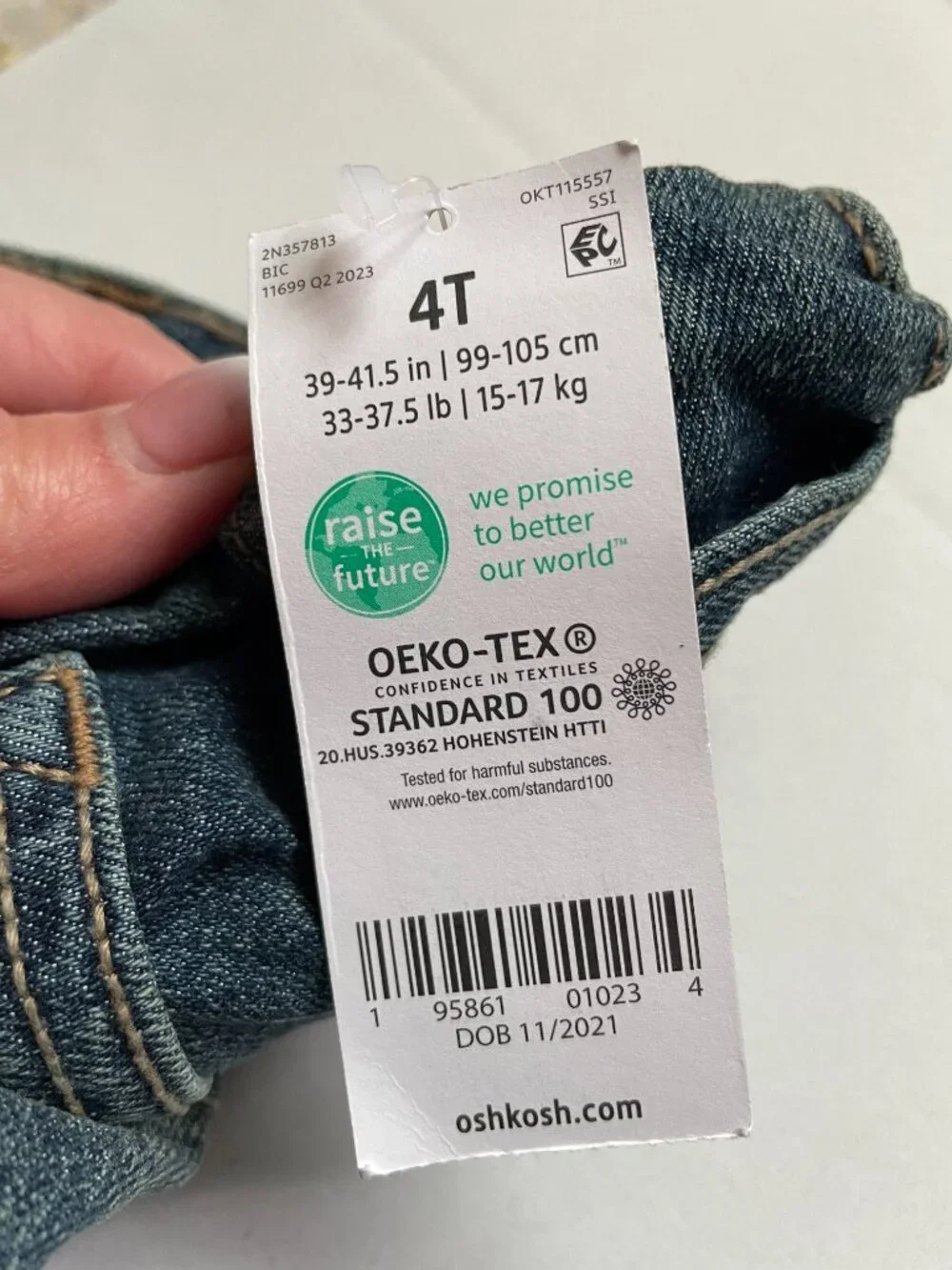 OshKosh Toddler Dark Wash Classic Jeans, Straight leg jeans